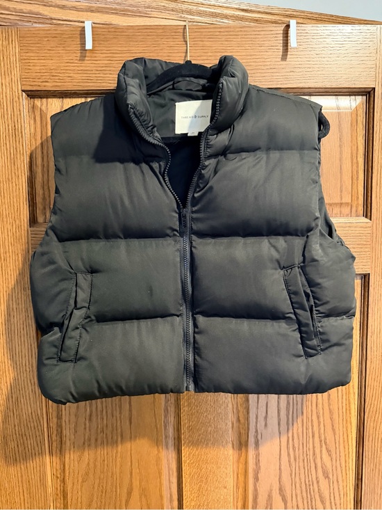 Thread & Supply Jackets & Blazers - Women’s Black Puffer Vest Cropped -